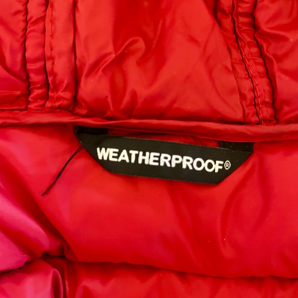 Weatherproof Down Quilted Black and Red Kids Puffer Jacket Packable - Picture 7 of 16